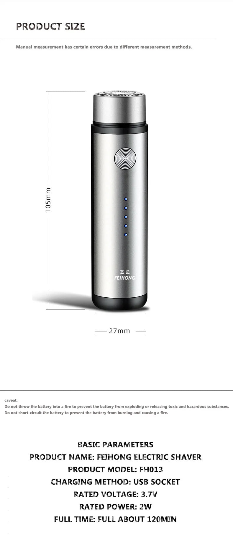 Mini Electric Shaver for Men Portable Electric Razor Beard Knife USB Charging Men's Shavers Face Body Razor