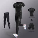 3-7Pcs Men's Ice Fiber Quick-Dry Running Fitness Full Set/Suit Tracksuit For Marathon, Training Cycling，Jogging,Gym， sweatpants