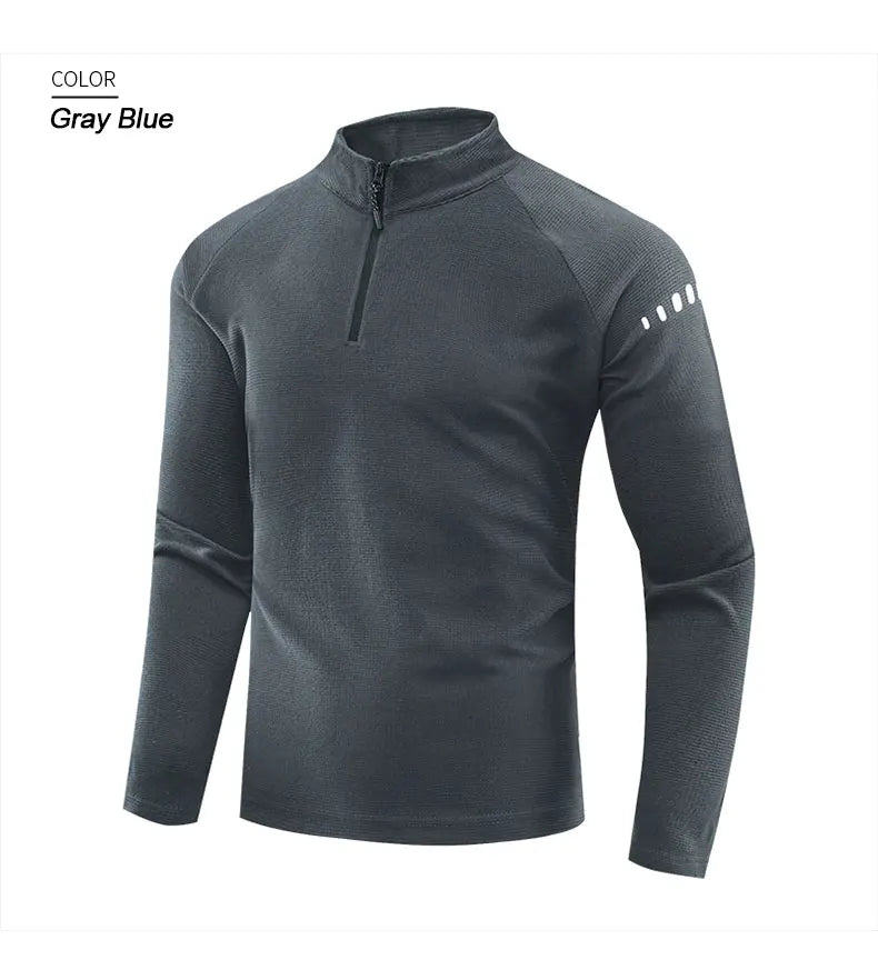 Running Long Sleeve T-shirt Reflective Men Sportswear Breathable Black Coat Gym Jogging Male Gym Fitness Spring Autumn Clothing