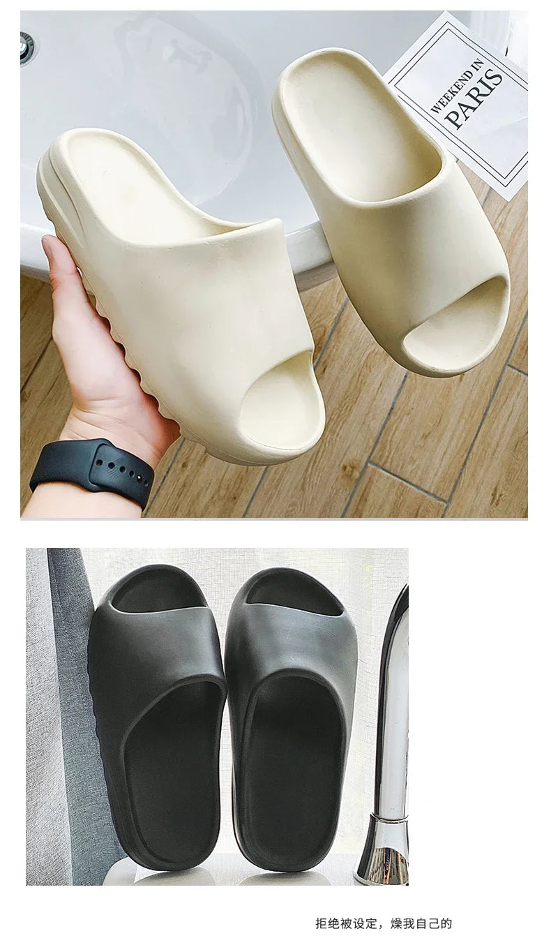 Chinelo de casa em EVA antiderrapante, com plataforma grossa e macia, para homens e mulheres, ideal para uso interno e externo no banheiro.