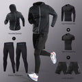 3-7Pcs Men's Ice Fiber Quick-Dry Running Fitness Full Set/Suit Tracksuit For Marathon, Training Cycling，Jogging,Gym， sweatpants