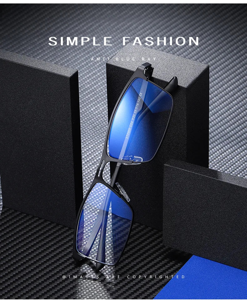 RBENN 2022 New Men Blue Light Blocking Reading Glasses Metal Frame Prescription Eyeglasses Anti Blue Rays Computer Reader +1.75