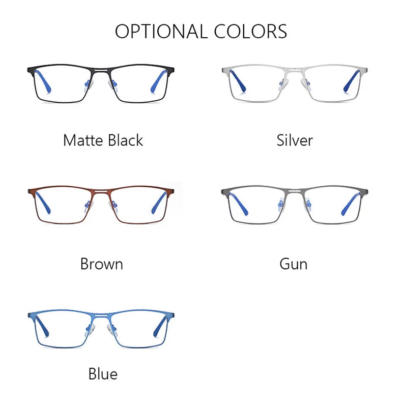 RBENN 2022 New Men Blue Light Blocking Reading Glasses Metal Frame Prescription Eyeglasses Anti Blue Rays Computer Reader +1.75