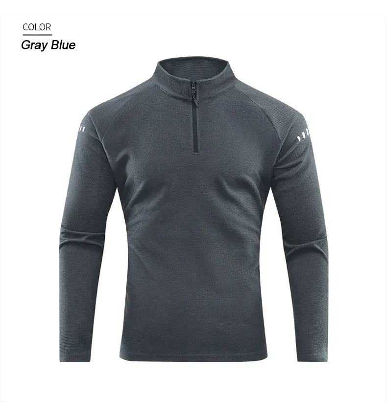 Running Long Sleeve T-shirt Reflective Men Sportswear Breathable Black Coat Gym Jogging Male Gym Fitness Spring Autumn Clothing