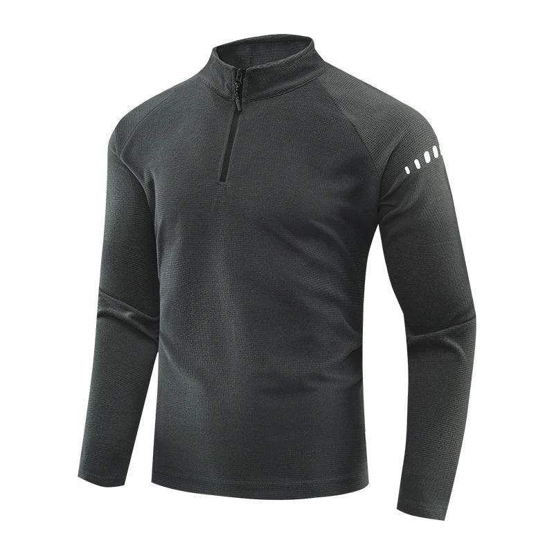 Running Long Sleeve T-shirt Reflective Men Sportswear Breathable Black Coat Gym Jogging Male Gym Fitness Spring Autumn Clothing