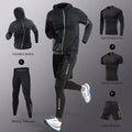 3-7Pcs Men's Ice Fiber Quick-Dry Running Fitness Full Set/Suit Tracksuit For Marathon, Training Cycling，Jogging,Gym， sweatpants