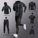 3-7Pcs Men's Ice Fiber Quick-Dry Running Fitness Full Set/Suit Tracksuit For Marathon, Training Cycling，Jogging,Gym， sweatpants
