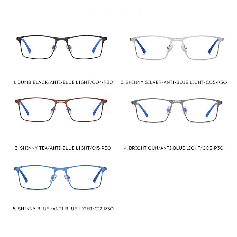 RBENN 2022 New Men Blue Light Blocking Reading Glasses Metal Frame Prescription Eyeglasses Anti Blue Rays Computer Reader +1.75