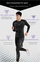 3-7Pcs Men's Ice Fiber Quick-Dry Running Fitness Full Set/Suit Tracksuit For Marathon, Training Cycling，Jogging,Gym， sweatpants