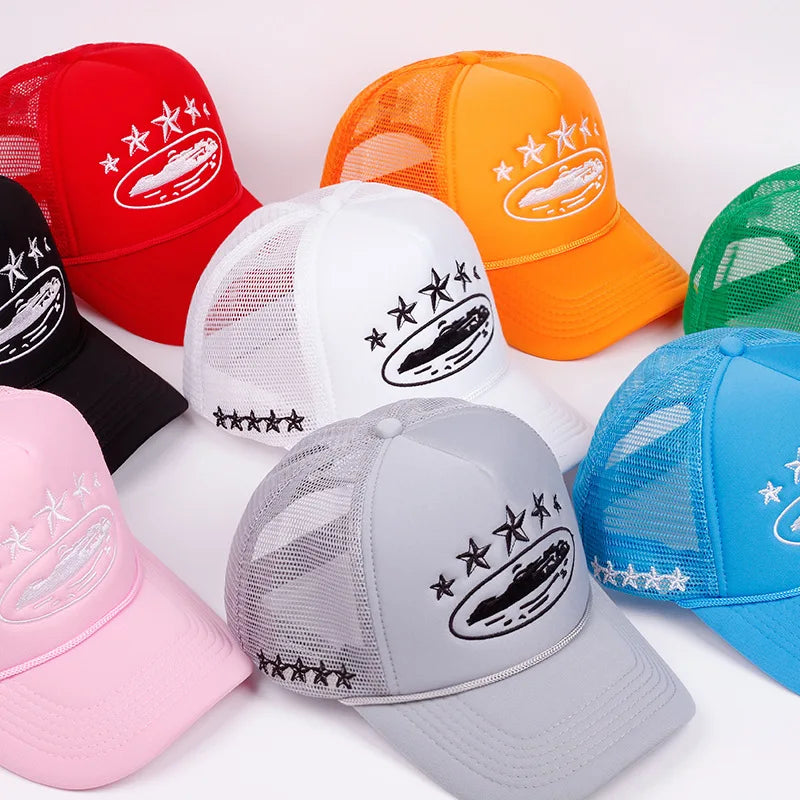 New Unisex Print Baseball Hats New Unisex Hip Hop Breathable Personal Sunshade Mesh Versatile Street Fashion Trucker Caps