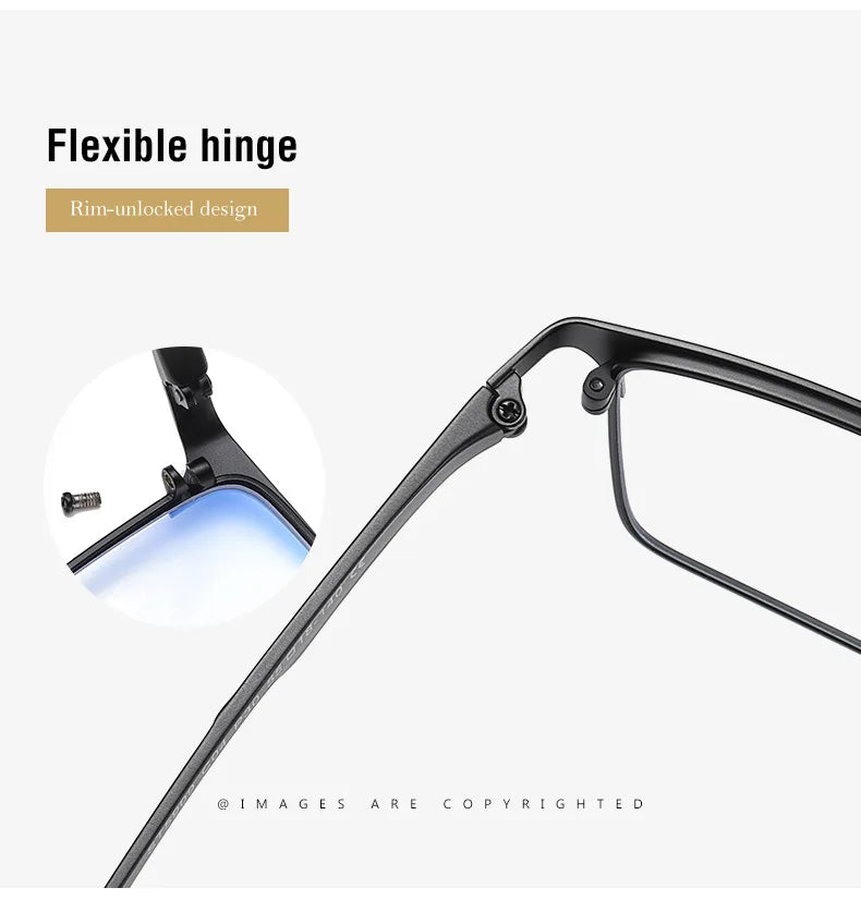 RBENN 2022 New Men Blue Light Blocking Reading Glasses Metal Frame Prescription Eyeglasses Anti Blue Rays Computer Reader +1.75