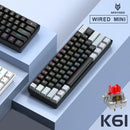 K61 Wired Portable Mechanical Keyboard, Phantom RGB Colorful, Gaming-grade Response, Ergonomic Design, Gaming Office Usable